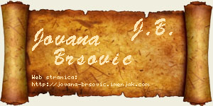 Jovana Bršović vizit kartica